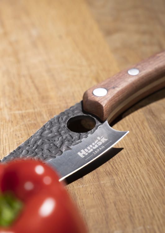 Huusk dengan gagang kayu oak: